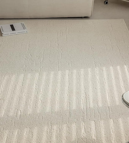 jxgzyy Beige Area Rug 5x7, 0.36'' Thick Low Pile Textured Rug, Modern Aesthetic Home Décor for High Traffic Area, Stain-Resistant Kitchen Rug with Non-Slip Backing