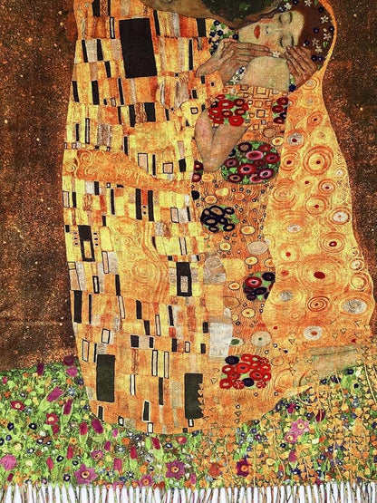 VENVSBEE Reversible Scarf Soft Large Shawl Wrap Blanket Double Sided Art Print Warm Pashmina Stoles Klimt Van Gogh Gifts