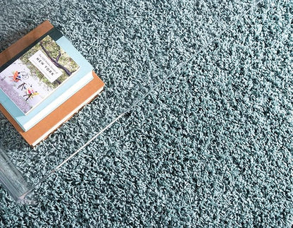 Unique Loom Solid Shag Collection Area Rug (2' 2" x 6' 7" Runner Light Slate Blue)