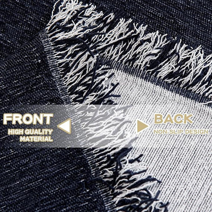 MYSKY HOME Couch Covers - Sectional Couch Covers for Pet Sofa, Non Slip Soft Couch Cover, Washable Furniture Protector with Tassel Sofa Throws, Living Room, 91"x118", Navy Blue