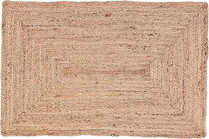 Ramanta Home Hand Woven Jute Braided Rug 2'x3' - Natural, Boho Reversible Floor Carpet for Living Room, Farmhouse Accent Rugs for Kitchen, Nursery, Kids Room, Bedroom, Patio - 24X36 Inch