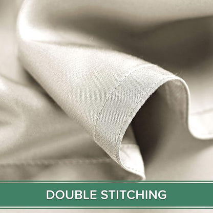 Pure Bamboo Twin Sheets, Genuine 100% Organic Viscose Derived from Bamboo Bed Sheet Set, Luxuriously Soft & Cooling, Double Stitching, 2 Year Quality Promise (Twin, Ivory)