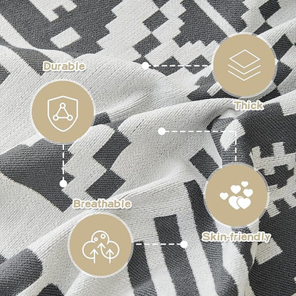 MEETSKY Boho Couch Cover Super Soft Couch Covers for 2 Cushion Couch Sofa, Modern Jacquard Sofa Slipcover Loveseat Futon Cover, Couch Covers for Sectional Sofa, Dark Grey, 71" x 118"