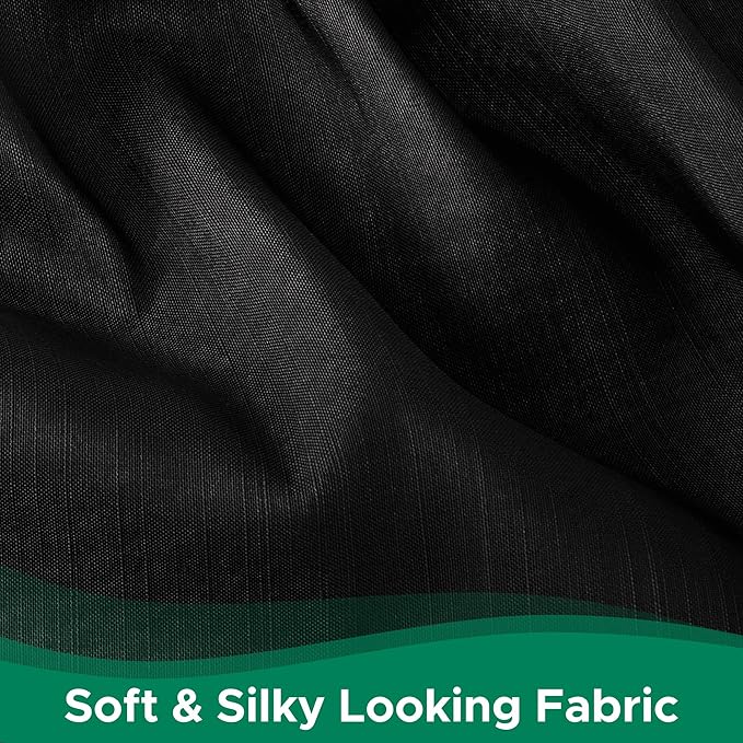 Biscaynebay Wrap Around Bed Skirts for Queen Beds 15" Drop, Black Adjustable Elastic Dust Ruffles Easy Fit Wrinkle & Fade Resistant Silky Luxurious Fabric Machine Washable