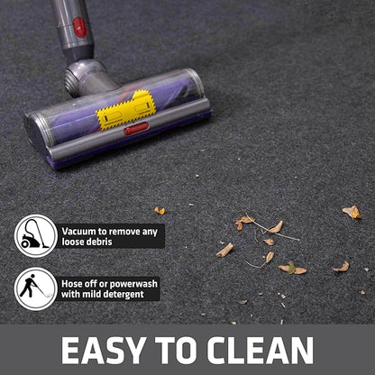 Drymate Garage Floor Runner Mat, (18' x 2'6"), Protects Surfaces, Absorbent, Waterproof, Slip-Resistant, Quick Dry Carpet Fabric, Trimmable & Washable (USA Made) (Charcoal)