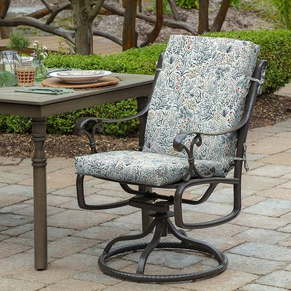 Arden Outdoor Dining Chair Cushion, 20 in x 20 in, Weather-Proof, Rain-Proof, Fade Resistant Patio Cushion for Patio, Dining, or Rocking Chairs 20 x 20, Pistachio Botanical