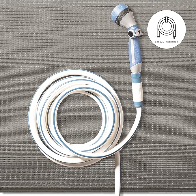 Fab Habitat Neutral Ombre Outdoor Rug - Waterproof, Fade Resistant, Crease-Free, Reversible - Premium Recycled Plastic - Patio Porch Balcony Deck - Big Sur Ash - 8x10 ft