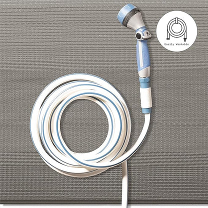 Fab Habitat Neutral Ombre Outdoor Rug - Waterproof, Fade Resistant, Crease-Free, Reversible - Premium Recycled Plastic - Patio Porch Balcony Deck - Big Sur Ash - 8x10 ft