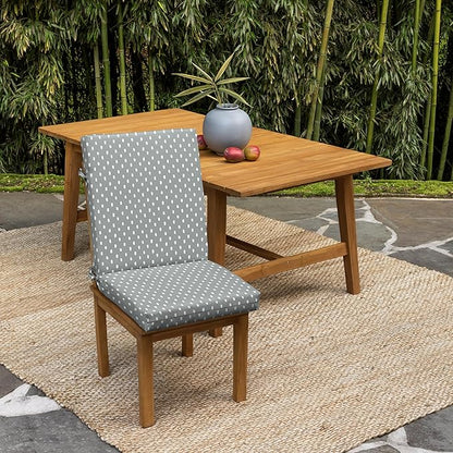 Arden earthFIBER Outdoor Dining Chair Cushion, 20 x 20, Rain-Proof, Fade Resistant, Stone Grey Dot