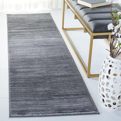 SAFAVIEH Vision Collection Runner Rug - 2'2" x 16', Grey, Modern Ombre Design, Non-Shedding & Easy to Clean, Ideal for Foyer, Hallway, Bedroom (VSN606D)