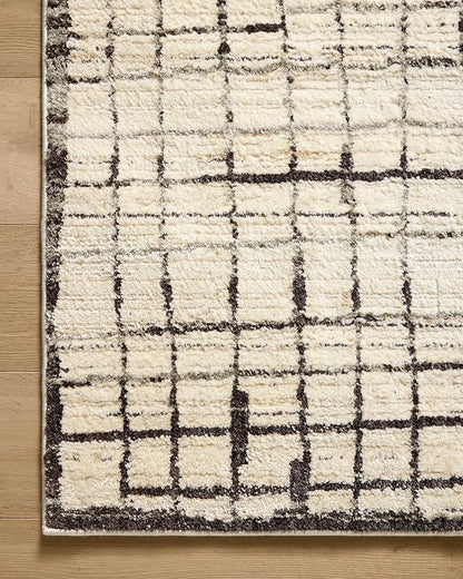 Loloi Jeremiah Brent Bleecker Collection BLE-01 Ivory/Charcoal 6'-7" x 9'-3" Area Rug