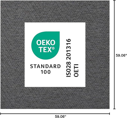 TOWN & COUNTRY BASICS Pax Herringbone Textured Solid Everwash® Washable Area Rug, Low Pile, Non-Slip Backing, Easy Clean Pet & Family Friendly Rug, Dark Grey, 5' Round