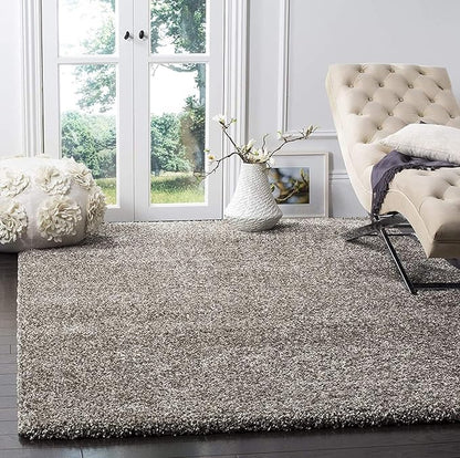 SAFAVIEH Milan Shag Collection Area Rug - 5'1" x 8', Grey, Solid Design, Non-Shedding & Easy Care, 2-inch Thick Ideal for High Traffic Areas in Living Room, Bedroom (SG180-8080)