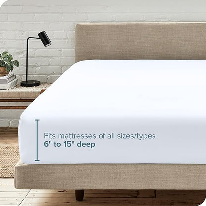 Bare Home Fitted Bottom Sheet Twin XL Size - Premium 1800 Microfiber - Ultra-Soft Hotel Luxury - Deep Pocket - Durable and Long Lasting - Fitted Sheet (Twin XL, White)