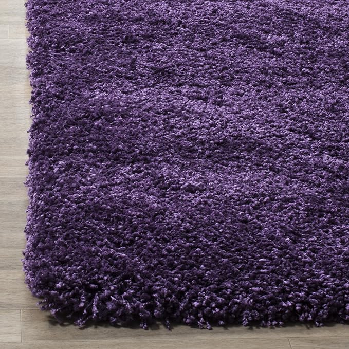 SAFAVIEH Milan Shag Collection Runner Rug - 2' x 22', Purple, Solid Design, Non-Shedding & Easy Care, 2-inch Thick Ideal for High Traffic Areas in Living Room, Bedroom (SG180-7373)
