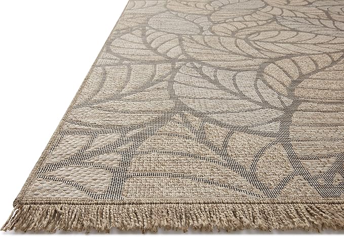 Loloi Dawn Collection Indoor/Outdoor DAW-05 Taupe 7'-8" x 7'-8" Round Area Rug