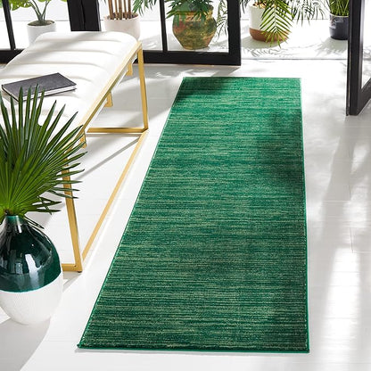 SAFAVIEH Vision Collection Runner Rug - 2'2" x 6', Dark Green, Modern Ombre Design, Non-Shedding & Easy to Clean, Ideal for Entryway, Foyer, Bedroom (VSN606Y)
