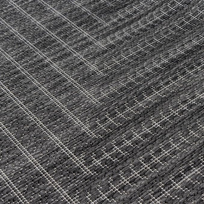 Adiva Rugs Outdoor Indoor Area Rug, Weather Resistant, Easy to Clean, Stain Resistant Floor Mat for Dining Room, Backyard, Deck, Patio (Pebble Weiss, 2'6" x 7')