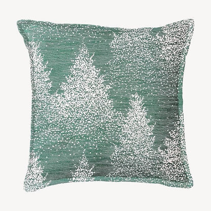 SanVia Moss & Snow Premium Cotton Throw Pillow Covers, 20 x 20 Inches, Green Handwoven Couch Pillow Covers, Luxury Holiday Theme Home Décor Cushion Cover, Insert Not Included