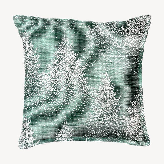 SanVia Moss & Snow Premium Cotton Throw Pillow Covers, 20 x 20 Inches, Green Handwoven Couch Pillow Covers, Luxury Holiday Theme Home Décor Cushion Cover, Insert Not Included