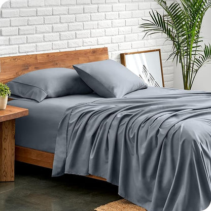 Bare Home King Sheet Set - 1800 Ultra-Soft Microfiber King Bed Sheets - Double Brushed - Deep Pockets - Easy Fit - 4 Piece Set - Bed Sheets (King, Steel Blue)