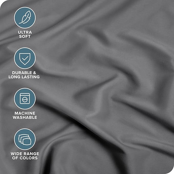 Bare Home 6-Pack Fitted Bottom Sheets for Hospital Bed Size - Premium 1800 Ultra-Soft Wrinkle Resistant Microfiber - Deep Pocket (Hospital, Grey)