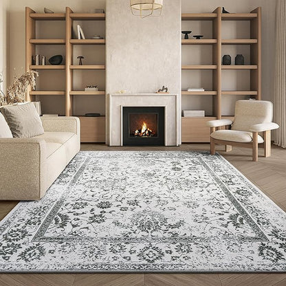 SAFAVIEH Area Rug 8x10 - Adirondack Collection - Large - Ivory & Dark Green, Distressed Vintage Floral Design, Non-Shedding & Easy to Clean, Ideal for Living Room, Bedroom, Dining Space (ADR109X)