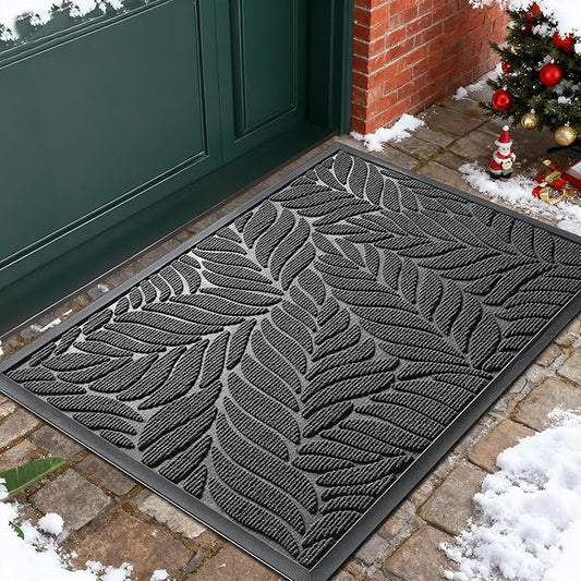 Yimobra 36x24 Large Door Mat Outdoor Indoor, All-Season Waterproof Door Mat Outside Entrance, All-Weather Non-Slip Outside Doormat for Garage Patio Entryway, Grey