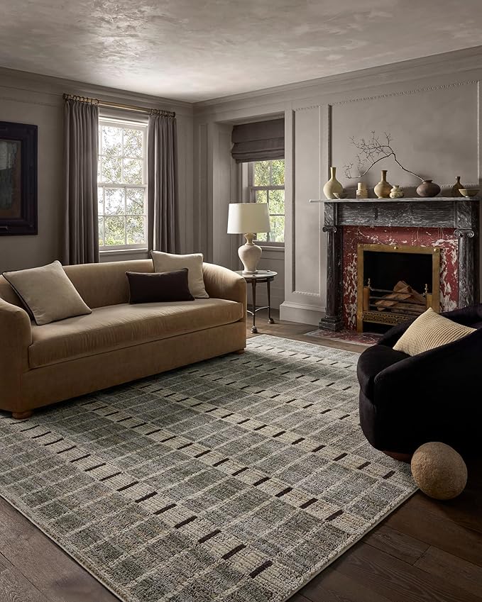 Loloi Jeremiah Brent Bleecker Collection BLE-04 Sage/Granite 5'-3" x 7'-6" Area Rug