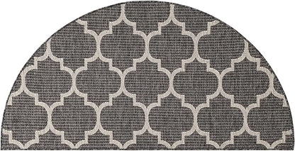 Unique Loom Outdoor Trellis Collection Area Rug (3' 1" x 6' 1" Hearth Black/Ivory)
