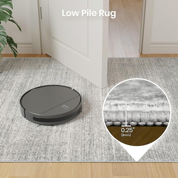 Valenrug Washable Rugs 2x8 - Stain Resistant 2x8 Area Rugs for Living Room, Non Slip Backing Large Area Rugs for Bedroom, Folable Machine Washable Area Rug (2'x8', Grey)