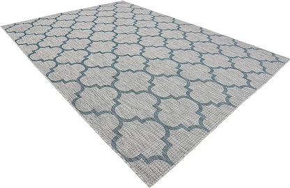 Unique Loom Outdoor Trellis Collection Area Rug (8' x 11' 4" Rectangle, Gray/ Ivory)