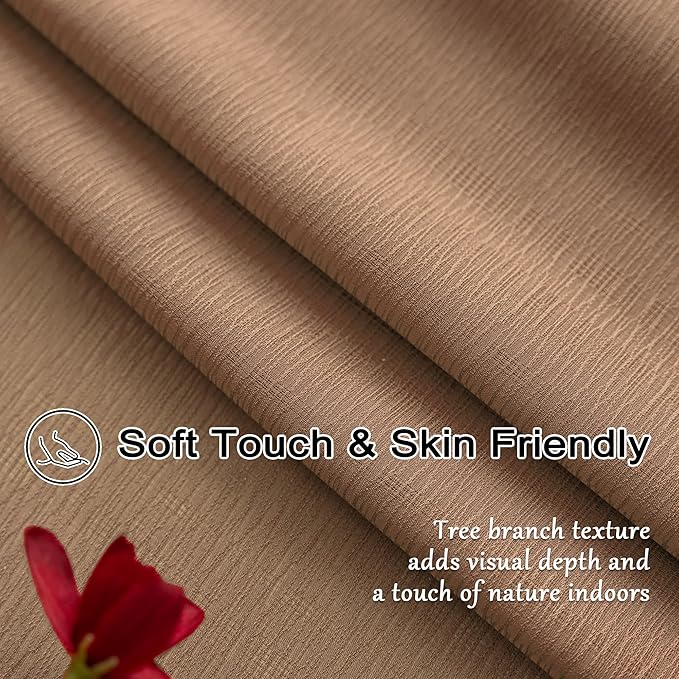 Pinch Pleat Mocha Sheer Curtains 90 Inch Length for Bedroom Soft Touch Light Filtering Lightweight Pleated Drapes with Adjustable Hooks for Living Room, Mocha Moose, 42" W x 90" L, 2 Panels