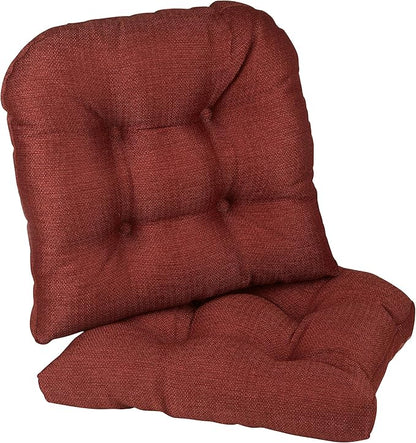 Klear Vu Gripper Overstuffed Universal Non-Slip Dining Chair Cushions for Kitchen Decor or Office Use, U-Shaped Skid-Proof Seat Pad, 17x17 Inches, 2 Count (Pack of 1), Solid Flame
