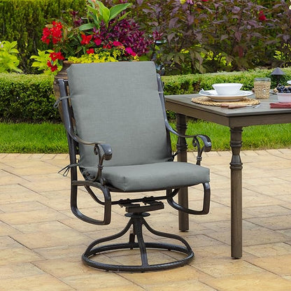 Arden Outdoor Dining Chair Cushion, 20 in x 20 in, Weather-Proof, Rain-Proof, Fade Resistant Patio Cushion for Patio, Dining, or Rocking Chairs 20 x 20, Stone Grey Leala