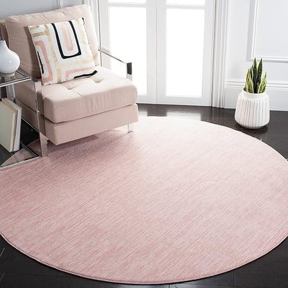 SAFAVIEH Vision Collection Area Rug - 8' Round, Pink, Modern Ombre Design, Non-Shedding & Easy to Clean, Ideal for Living Room, Bedroom, Dining Space (VSN606U)