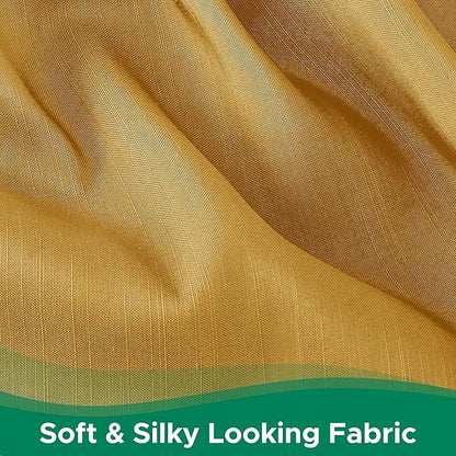 Biscaynebay Wrap Around Bed Skirts for Queen Beds 16" Drop, Gold Adjustable Elastic Dust Ruffles Easy Fit Wrinkle Resistant Silky Luxurious Fabric Machine Washable