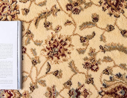 Unique Loom Voyage Collection Traditional Oriental Classic Area Rug (5' 0 x 5' 0 Round, Ivory/Gold)