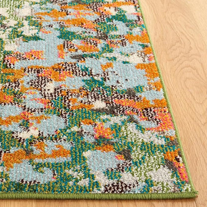 SAFAVIEH Area Rug 8x10 - Monaco Collection - Large - Sage & Rust, Non-Shedding & Easy Cleaning, Ideal for Living Room, Bedroom, Office, Dining Space (MNC225W)