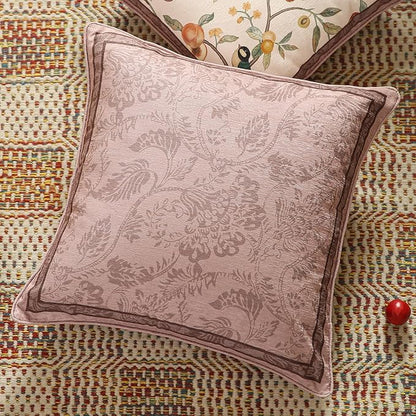 Throw Pillow Covers Pack of 2,Pink Farmhouse with Birds and Flowers Pattern Cozy Velvet Pillowcases,Decoration Square Pillows Cushion Covers for Couch Sofa Bed Car Chair,18"x18"