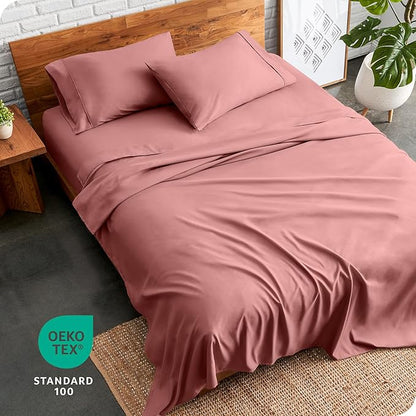 Bare Home Full Sheet Set - Luxury 1800 Ultra-Soft Microfiber Full Bed Sheets - Double Brushed - Deep Pockets - Easy Fit - 4 Piece Set - Bedding Sheets & Pillowcases (Full, Dusty Rose)
