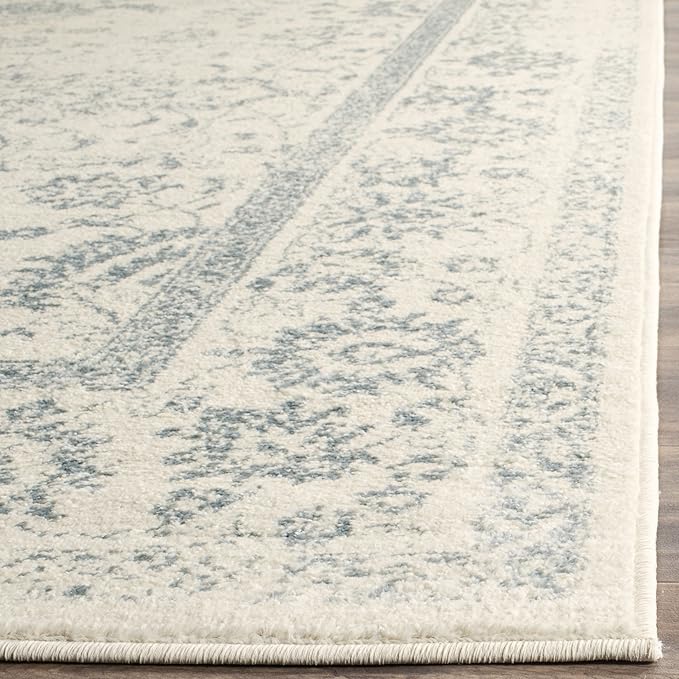 SAFAVIEH Adirondack Collection Area Rug - 5'1" x 7'6", Ivory & Slate, Distressed Vintage Floral Design, Non-Shedding & Easy to Clean, Ideal for Living Room, Bedroom, Dining Space (ADR109S)