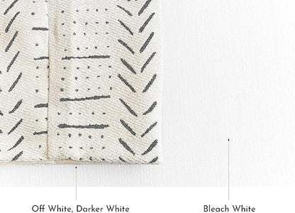 BlissBlush White Soft Chenille Boho Body Pillow Cover 20x54, Decorative Oversized Long Lumbar Pillow, Boho Textured Oversize Body Pillow, Cover ONLY