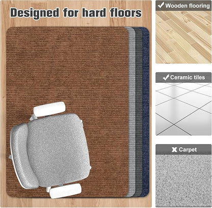 Placoot Desk Chair Mat for Hardwood Floor Corduroy Surface 1/6" Thick 55"x35" Office Chair Mat for Rolling Chairs-100% Large Anti-Slip Backing Under Desk Low-Pile