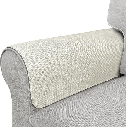 Couch Arm Covers, Waterproof Armrest Cover for Sofa, Armchair, Loveseat, Non-Slip Recliner Arm Cover, Sofa Arm Covers, Headrest Covers, Arm Chair Covers Set of 2 (Cream White, 24"×20")