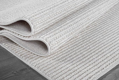 Beverly Rug Micro Loop Area Rug White 8x10 Modern Luxury Soft Trellis Geometric Durable Indoor Area Rugs for Living Dining Room Office Stain Resistant Non Shedding Casual Indoor Carpet White 8 x 10