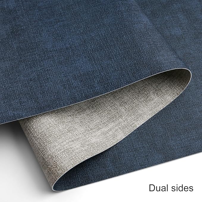 Table Runners 94 Inches Long, Dual-Sided Faux Leather Farmhouse Table Runner Waterproof Heatproof Non-Slip for Living Room Party Home Decor Holiday Decorations(Gray Blue, 12 x 94 Inch)