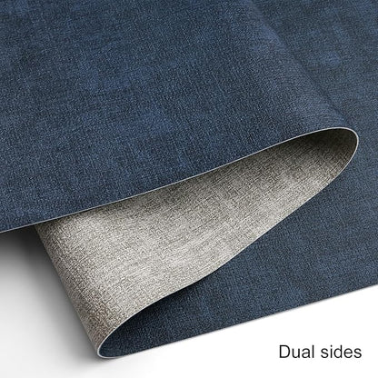 Table Runners 94 Inches Long, Dual-Sided Faux Leather Farmhouse Table Runner Waterproof Heatproof Non-Slip for Living Room Party Home Decor Holiday Decorations(Gray Blue, 12 x 94 Inch)