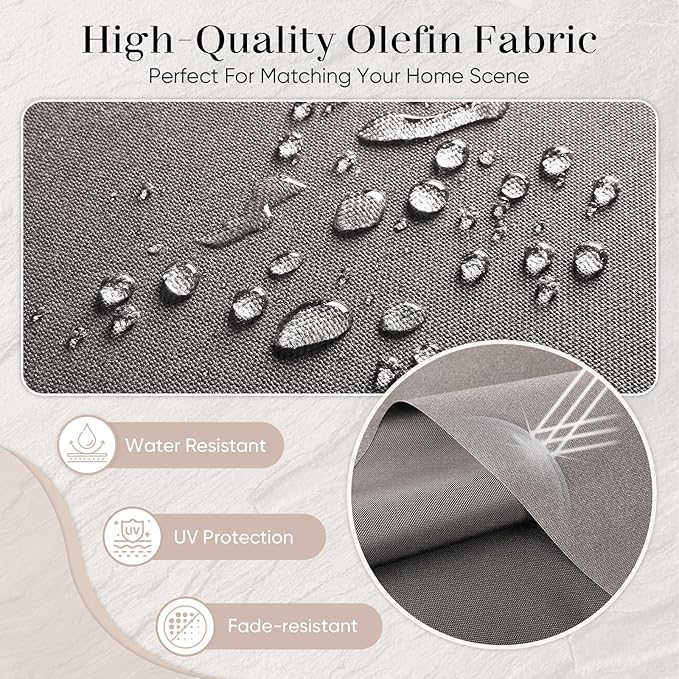 Outdoor Seat Cushion Set-24 x 24 x 6 Inch Outdoor Chair Cushions Set of 2 with Water Resistant & Removable Cover Outdoor Cushions for Patio Furniture Chair Sofa Couch-Grey