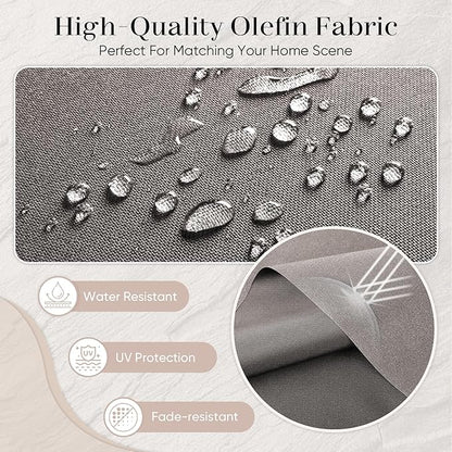 Outdoor Seat Cushion Set-24 x 24 x 6 Inch Outdoor Chair Cushions with Water Resistant & Removable Cover Outdoor Cushions for Patio Furniture Chair Sofa Couch-Grey